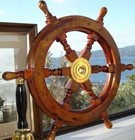 Wooden Wheel Nautical 18 inch Ship s Solid Brass Handmade Pirate Decorative Gift