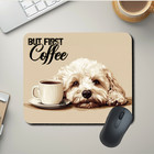 Maltipoo Mouse Pad But First Coffee Mousepad Dog Office Desk Mat Handmade Gift