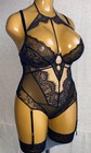 Ann Summers Underwired Suspender Body Black Sheer  Mesh   Lace  14 D-dd