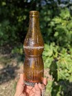 Vintage Amber Nutmeg Kola Soda Bottle New London Connecticut 6 1 2 Oz  Rare Htf