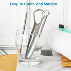 3-pack Tongue Scraper Cleaner Stainless Steel Dental Fresh Breath Cleaning Oral