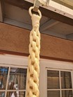 Vtg 1970s Macrame Hanging Glass Table Plant Holder Decor Display Xl 75  Tall
