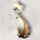 Vintage Ardco Siamese Cat Figurine Japan 7 5  Ceramic Kitty W  Whiskers Collar