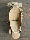 Vintage Mid Century African Carved Wood Hanging Mask Tribal Art