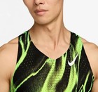 Men Nike Dri-fit Adv Aeroswift Singlet Aop Black  Volt Singlet Hv2643-702 Size L