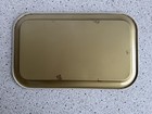 Vintage Mid Century Metal Rectangular Serving Tray Floral Rose Green Cream 14x9