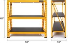 Yellow 3tier Steel Garage Storage Shelving Unit 50in  Wx48in  Hx18in  D