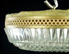 The Plaza Hotel Clear Faceted Glass Lattice Brass Rim Flush Mount Light