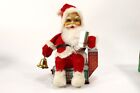 Santa Claus Chimney Tin Toy In Original Box Litho Japan 1950s Vintage Christmas