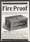 Victor Safe lock Co  1902 Fire Proof Document Box Antique Print Ad Cincinnati oh