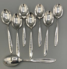 Silver Rhythm By International Sterling Silver Set Of 8 Oval Soup Spoons 6 75 