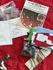 Partially Worked Bucilla Felt Christmas Craft Kit Lot Tree Skirt Ornaments As-is