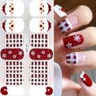 6 Sheets Christmas Gel Nail Stickers Full Nail Snowflak Elk Full Nail Wraps-5