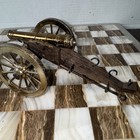 Vintage Cannon Solid Brass   Wood Civil War Replica Made In Italy