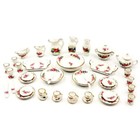 40pcs set Dollhouse Miniatures 1 12 Scale Tableware Porcelain China Tea Cup Dish