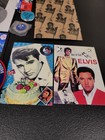 Elvis Presley Memorabilia Lot  Tin cassette  Pins  Magnets  Promo Elvis Cologne 