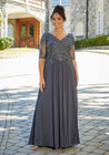 Dark Grey Plus Size Chiffon Mother Of The Bride Dresses Wedding Evening Gowns