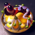 Boomwire Glass Flower Frog Mini Paperweight Lampwork Figurine Handmade Figurine