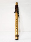 Native American Bamboo Flute 6 Hole Eagle Bird Totem W  Leather   Bead Work
