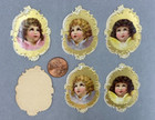 1880s Cherub Cameos Victorian Embossed Die Cut Scrap Antique