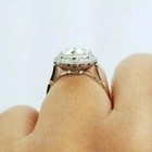 Vintage Art Deco 3 35ct Old European Cut Lab Created Diamond 925 Silver Ring