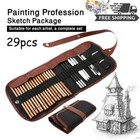 29pcs Professional Drawing Artist Kit Set Pencils And Sketch Charcoal Art Tools