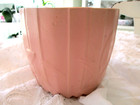 Mccoy Jardiniere Vintage Pink Lotus Flower Pot    Planter  Very Good Condition