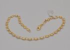14k Yellow Gold Puffed Chain Yellow Gold Puffed Mariner Bracelet 10 Inch Anklet