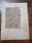 Vellum Leaf Books Of Hours 8 Blue   10 Gold Initials Manuscript Bruges  1440 Ad