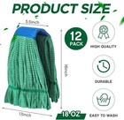 12 Pack Large Microfiber Tube Mop Heads 18 Oz Heavy Duty Commercial Industrial