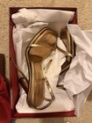 Tamara Mellon Solace 100 Gold Metallic Leather Strappy Stiletto Sandals 39 5