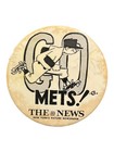 Vintage New York Mets Pinback Button  go Mets   The News Newspaper