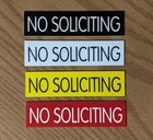 Engraved 1x4 No Soliciting Door Sign Wall Plaque Fence Keep Out Engraving Signs