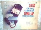 Vintage 1976 Standard Motor Products Car Truck Ignition Carburetor Tune-up Specs