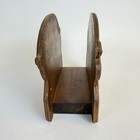 Wooden Napkin Or Letter Holder Pig Hand Carved Farmhouse Rustic Kitchen Decor