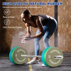 7ft Olympic Barbell With Bumper Plate Weight Steel Hub Color Coded 160 Lbs Set