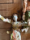 3 Antique Vtg Carved Wooden Burmese Dressed Thai Marionette String Puppets