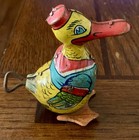 Vintage 1930 s J  Chein   Co  Tin Litho Wind-up Toy Duck