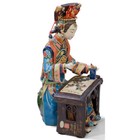 Us Seller - Chinese Porcelain Figurine  Lady Painting Calligraphy