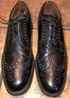 Nettleton  Vintage Black Leather Men 10 5 Classic Wing Tip Shoes Euc Made In Usa