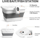 Live Bait Or Fish Bucket With Aerator  14 Quarts Multi-function Collapsible