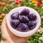 5pcs Natural Amethyst Tumbled Stones Polished Crystal Healing Gemstone Decor