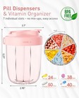Large Pill Organizer supplement Organizer For 7 Different Vitamins pill Pink 