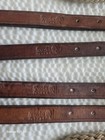 Pair Kuda Saddlery 8 5  Paso Fino Reins Long Leather Ends Braided Nylon Tan