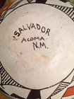 V Salvador Acoma Pueblo Signed Native American Pottery Bowl Vintage Nm