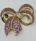 Big 2 04ct Diamond    12 Ct Pink Sapphire 18k Yellow Gold Pin   Pendant Gorgeous