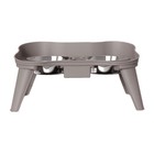 Pet Dog Cat Double Bowl Elevated Stainless Steel Food Water Dish Feeder Bowls Us