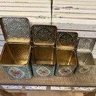 Vintage Tin Square Canister Set Of 4 Made In Holland