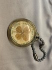 Quaker State Motor Oil Vintage 1950s Gas Station Keychain Clover Good Luck Charm