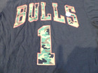 Adidas Nba Chicago Bulls  1 Camo Black Jersey T-shirt Size L